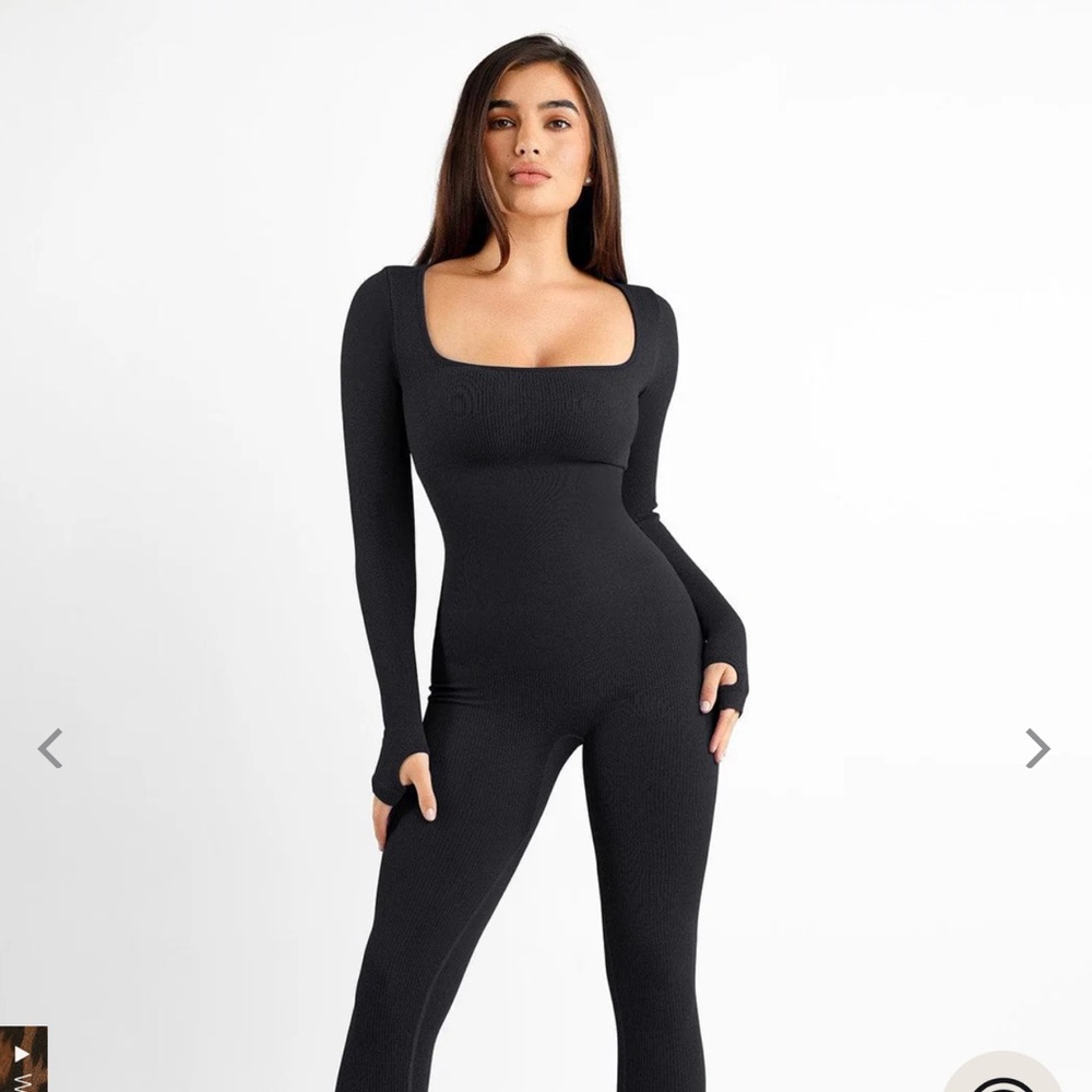 Popilush Shapewear Seamless Thumb Hole Long Sleeve Jumpsuit